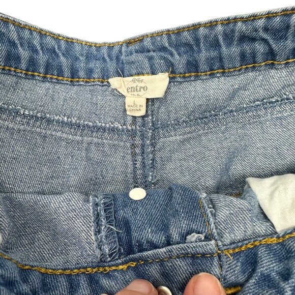 Entro Cutoff Jean Shorts Size Large High Rise Distressed Denim 100% Cotton - Picture 4 of 7